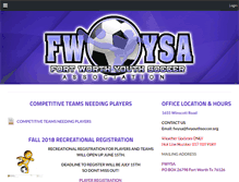 Tablet Screenshot of fwyouthsoccer.org